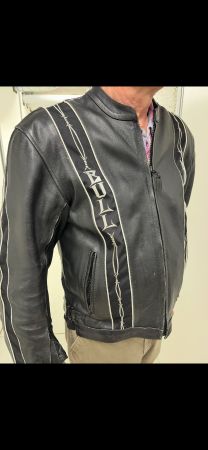 Motorradjacke Leder schwarz Grösse XL Bull Bikers