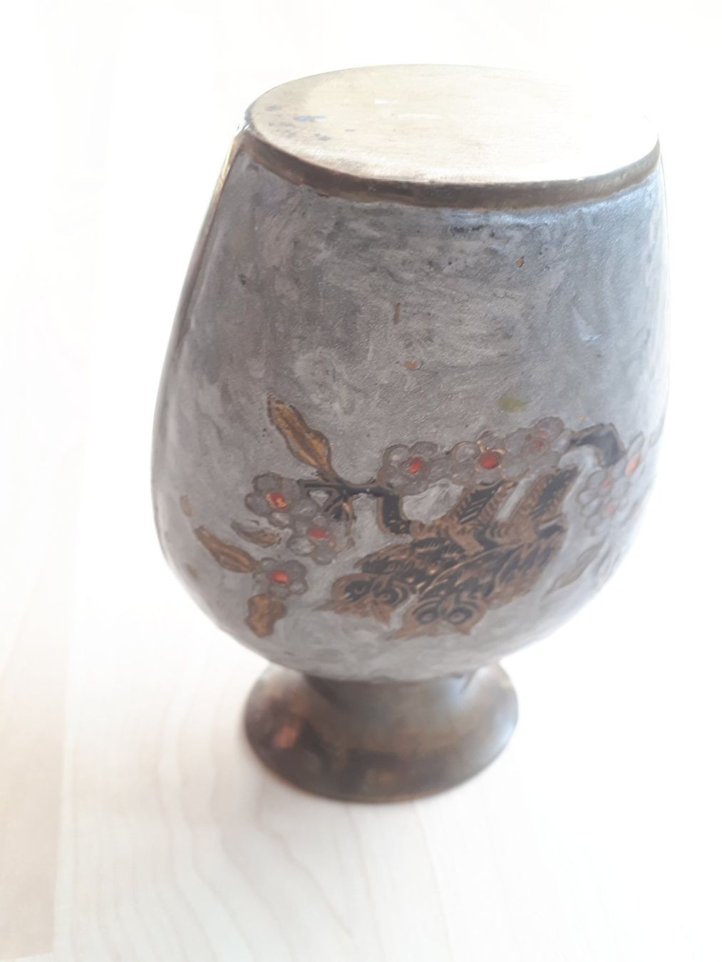 Vasen & Gefässe: Emailierte Messing Eulen-Vase – Gebraucht aus Dürnten von kuh_7mdq 3