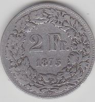 2 Franken 1875 Silber.