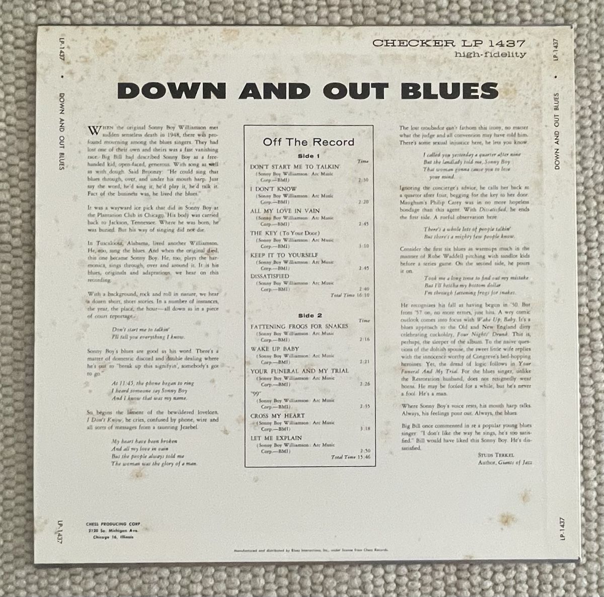 Schallplatten: Sonny Boy Williamson - Down And Out Blues – Gebraucht aus Aadorf von Assyrian-Bazar 1