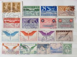 Lot de timbres oblitérés, principalement des AÉRIENS