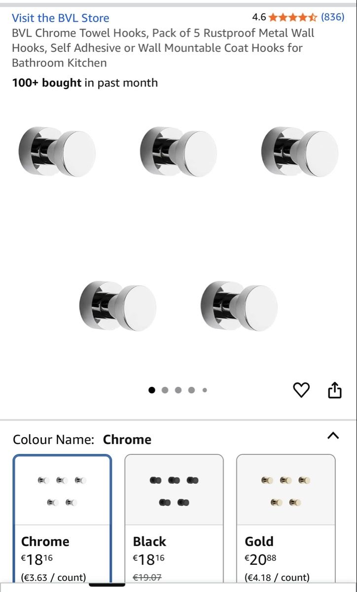 Ferramenta: Crochet chrome salle de bain – Nuovo e nell'imballaggio originale da Schönenwerd venduto da Luparveen 7