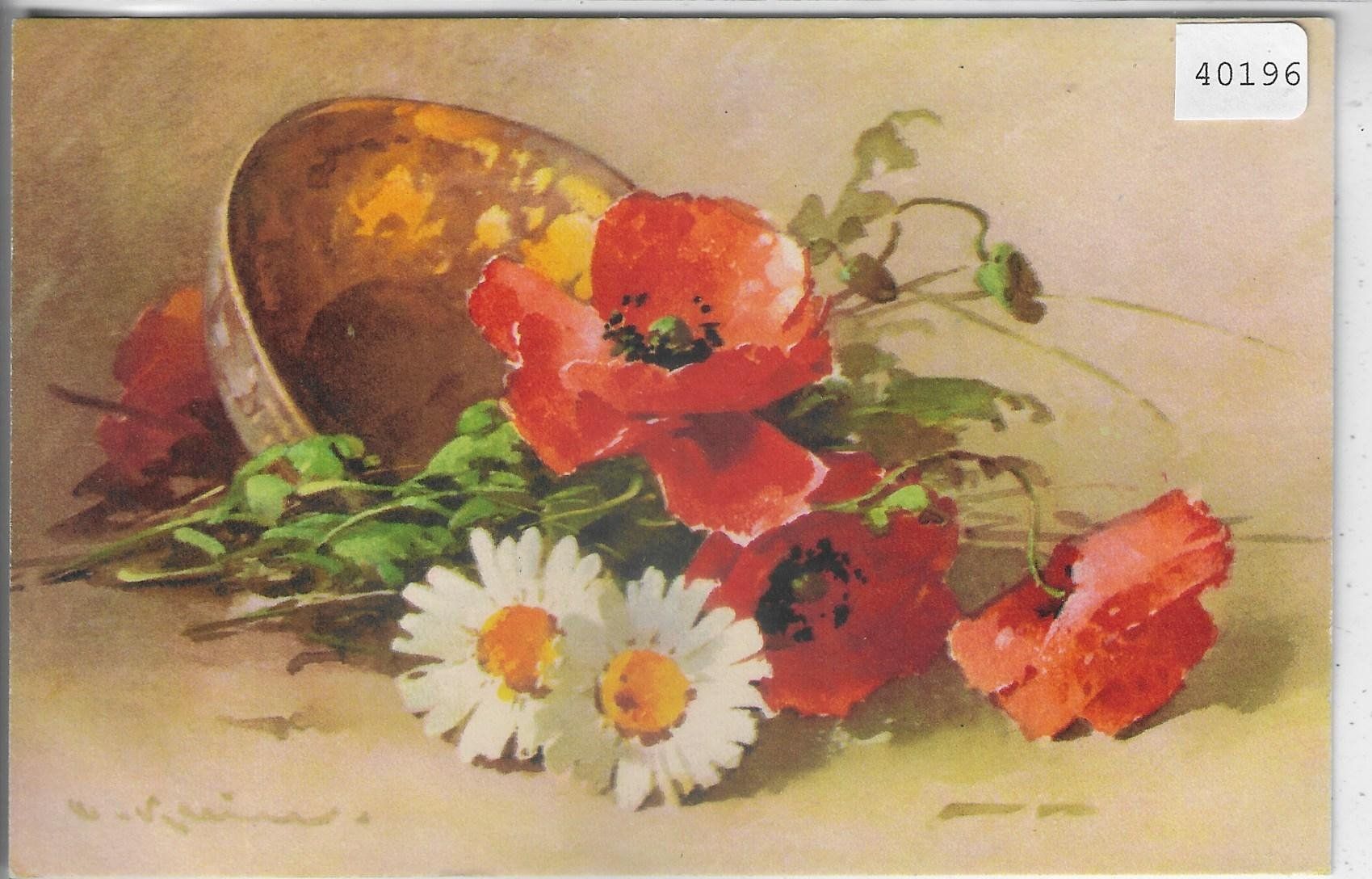 Ansichtskarten: Catharina Klein - Mohnblumen - coquelicots – Gebraucht aus Ettingen von Kartenplanet