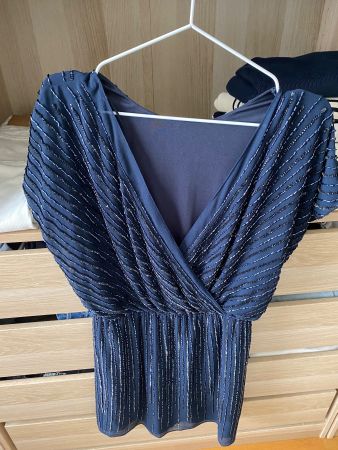 Mango Sequins blue cocktail dress S