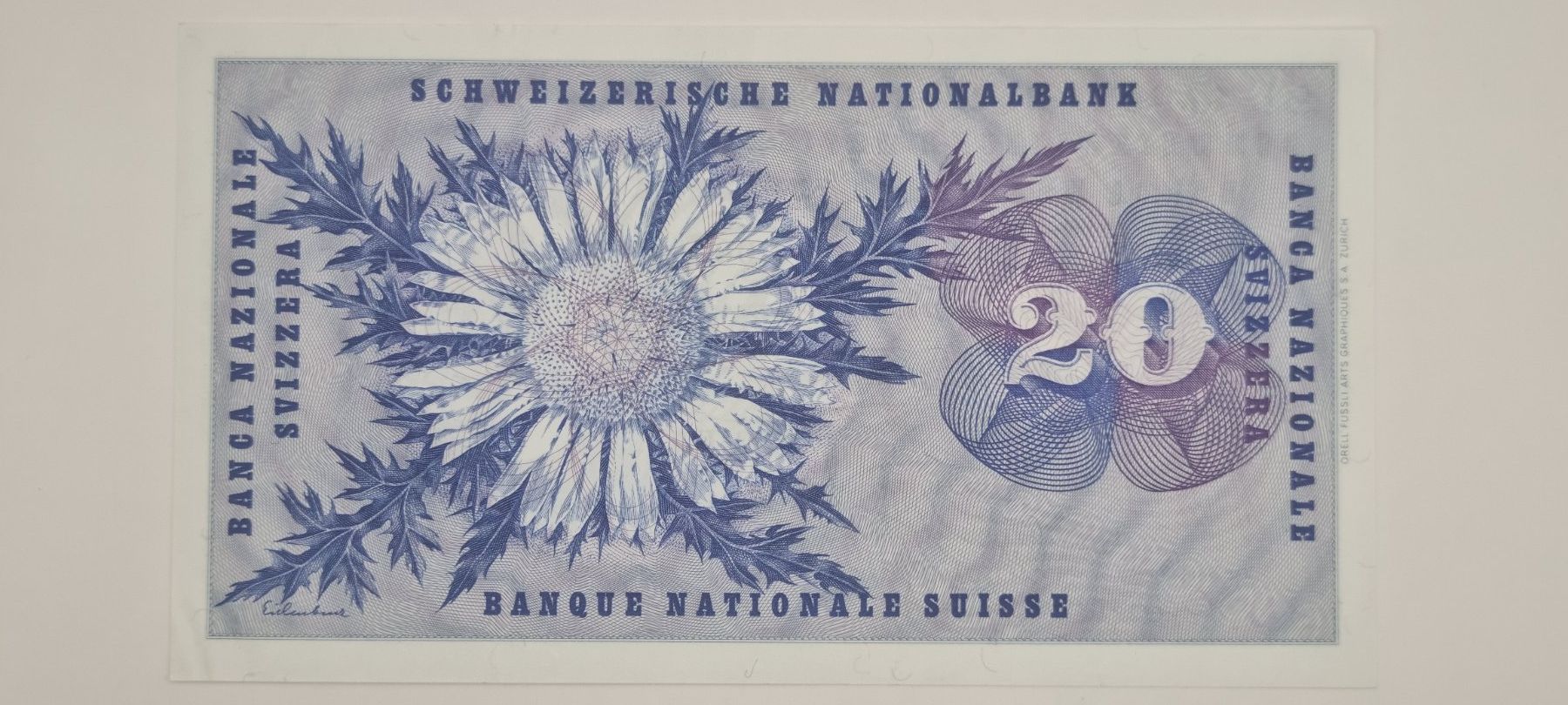 Banconote: Note 20 FR 1971 ungefaltet mit Nummer 002069 ! – Nuovo e nell'imballaggio originale da Bure venduto da chap981 1