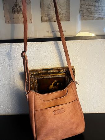 Michiko London Vintage Crossbody Tasche Braun