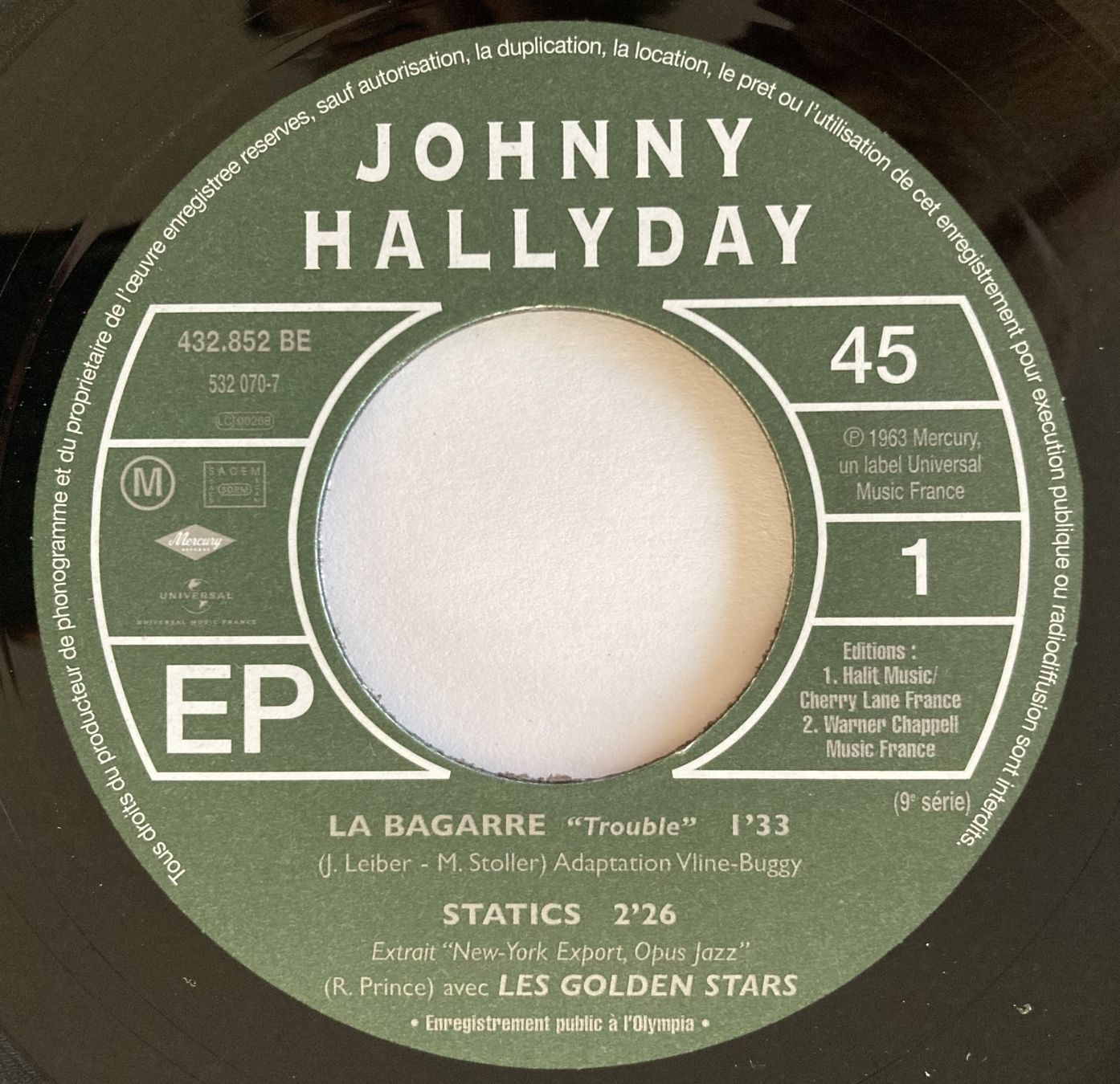 Dischi in vinile: JOHNNY HALLYDAY - LA BAGARRE – Usato da Bottens venduto da hotter-than-hell 2