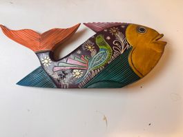 Holzfisch handbemalt (33.5 cm) fli