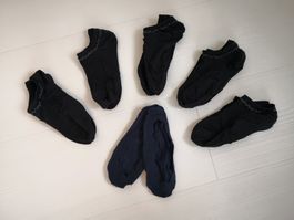 🤩6 STK: FüSSLINGE SOCKEN SCHWARZ & DUNKELBLAU NEU