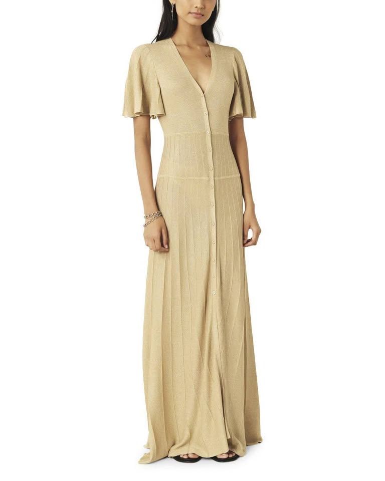 Ba&Sh Kleider: Robe longue plissée dorée  Ba&sh, taille 36, comme neuve! – Gebraucht aus Pully von del_kfp8 1