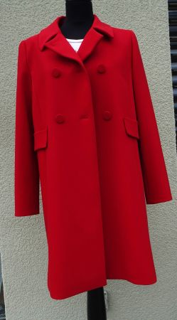Mantel Hallhuber Gr 40 Rot 70er Stil Jacke