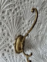 Edler Haken Wandgarderobe Vintage 21cm Massive Messing