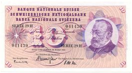 Schweiz 10 Franken 28.3.1963 Iklé Serie 29H fast unzirkul.
