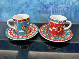 2 Bialetti Espressotassen Unterteller Espresso Dessert