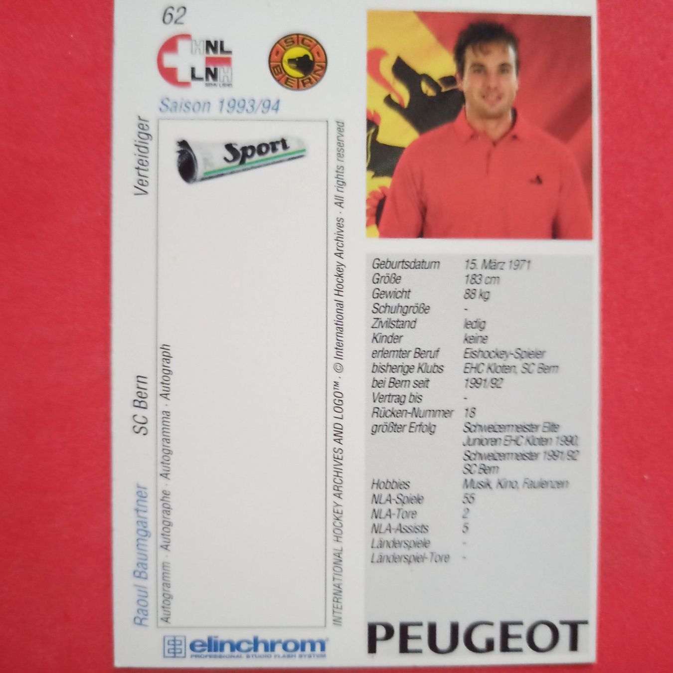Sammelbilder & Trading cards: Raoul Baumgartner - SCB - 1993/94 – Gebraucht aus Dübendorf von kb86_MOVIE 1