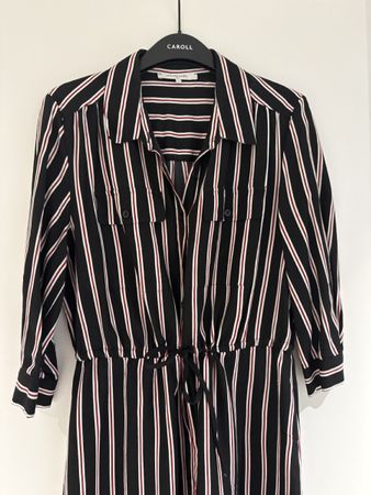 Gerard Darel Striped Viscose Dress - French 42/Swiss 40