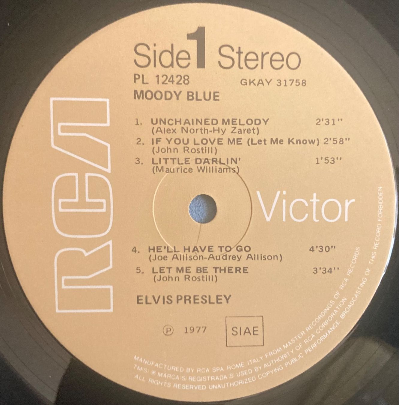 Schallplatten: ELVIS PRESLEY - MOODY BLUE – Gebraucht aus Poliez-Pittet von Newtown-Records 2