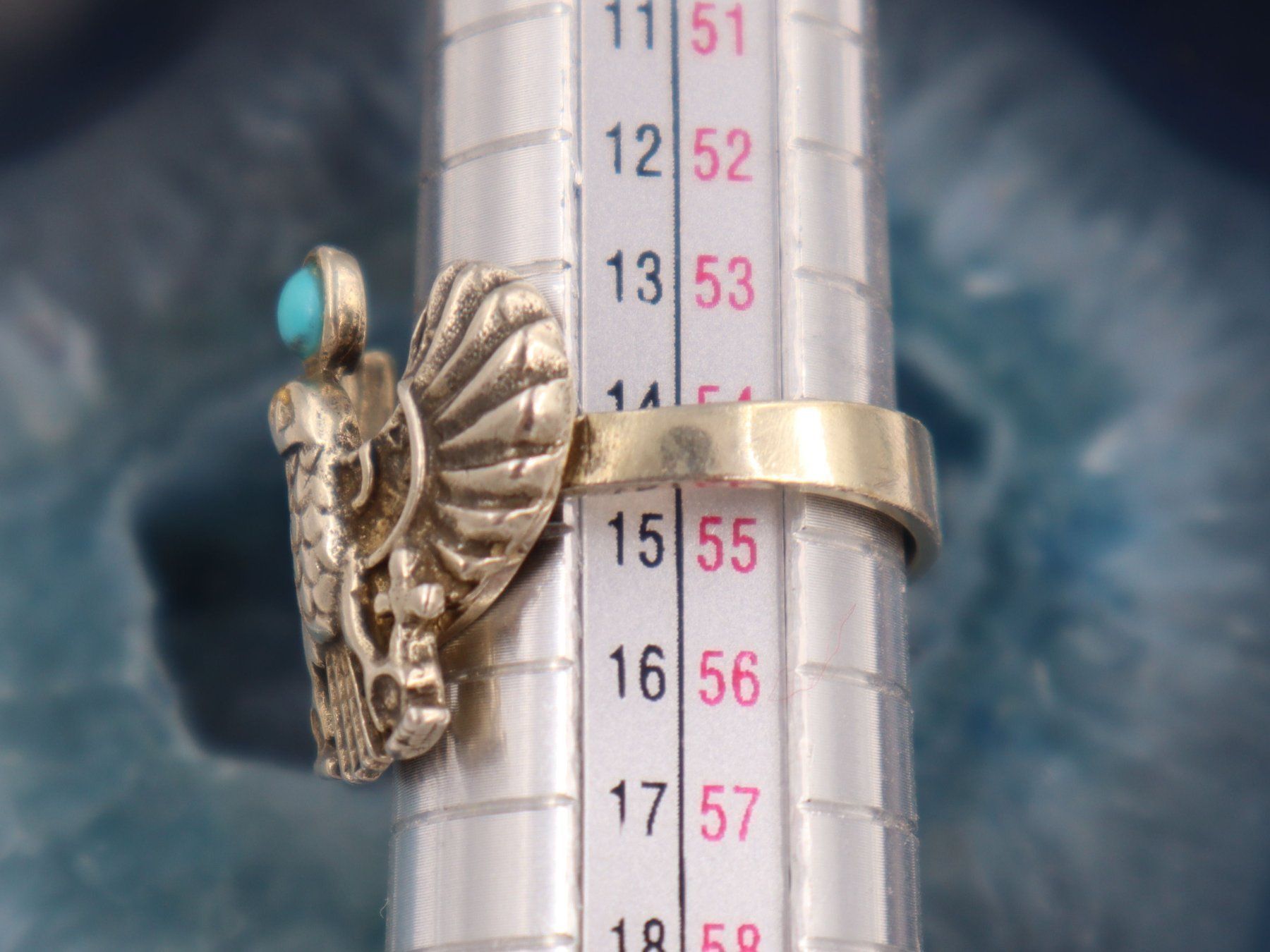 Ringe: Silber Ring, Türkis, Adler Mexiko Gr 54-55 – Gebraucht aus Baden von swiss-alps 5