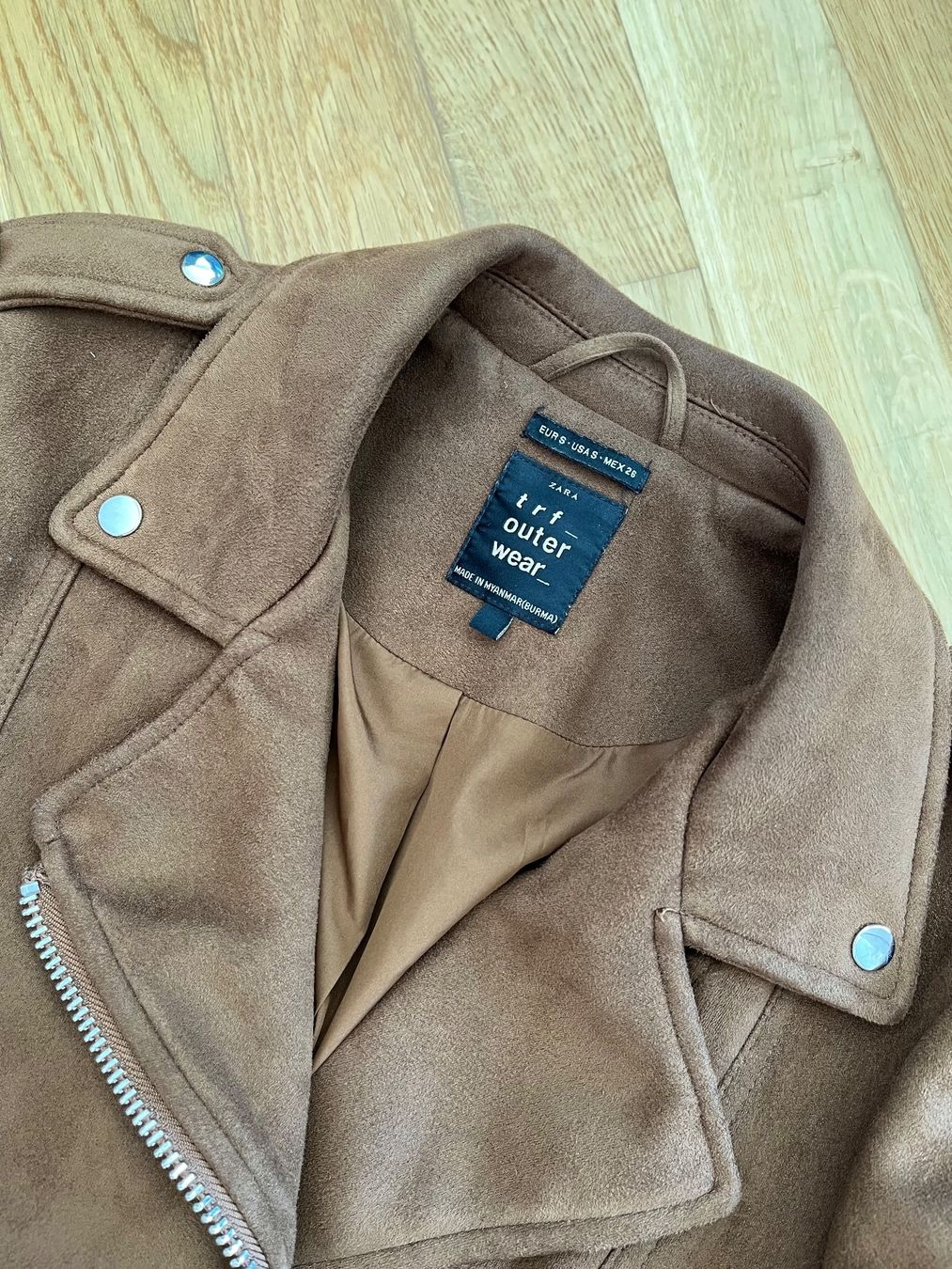 Zara Jacken: Braune Kunstlederjacke ZARA Grösse S – Gebraucht aus Glis von lou.fr 2