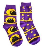 Socken Katzen/Cats/Mond/Sterne/Stars/Moon