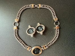 Halskette und Ohrringe mit Cameo Vintage Damen