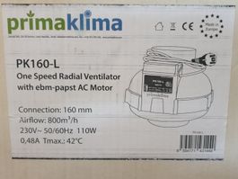Primaklima PK160-L: Hochleistungs-Radialventilator