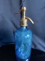 Alte Sodasiphon Flasche, Blau - Antik aus den 30er Jahren