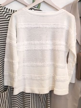 Fratelli M Pullover Leinen BW mit Pailletten weiss Gr 44