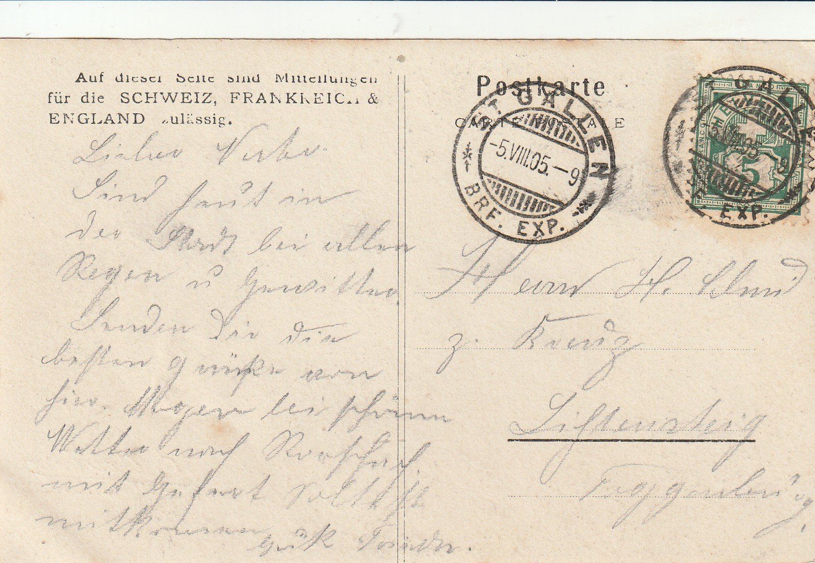 Cartes postales: AK  St. Gallen - Rosenberg 1905 – D'occasion à Rupperswil par Ema10 1
