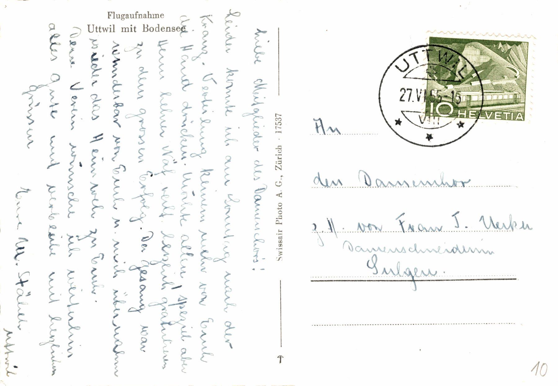 Cartoline postali: Flugaufnahme Uttwil am Bodensee – Usato da Bronschhofen venduto da Astore 1