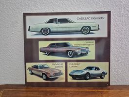 Blechschild Cadillac Chevrolet Oldtimer Schild Blech Reklame