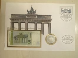 Banknotenbrief mit Silber Münze - Deutschland Silber 