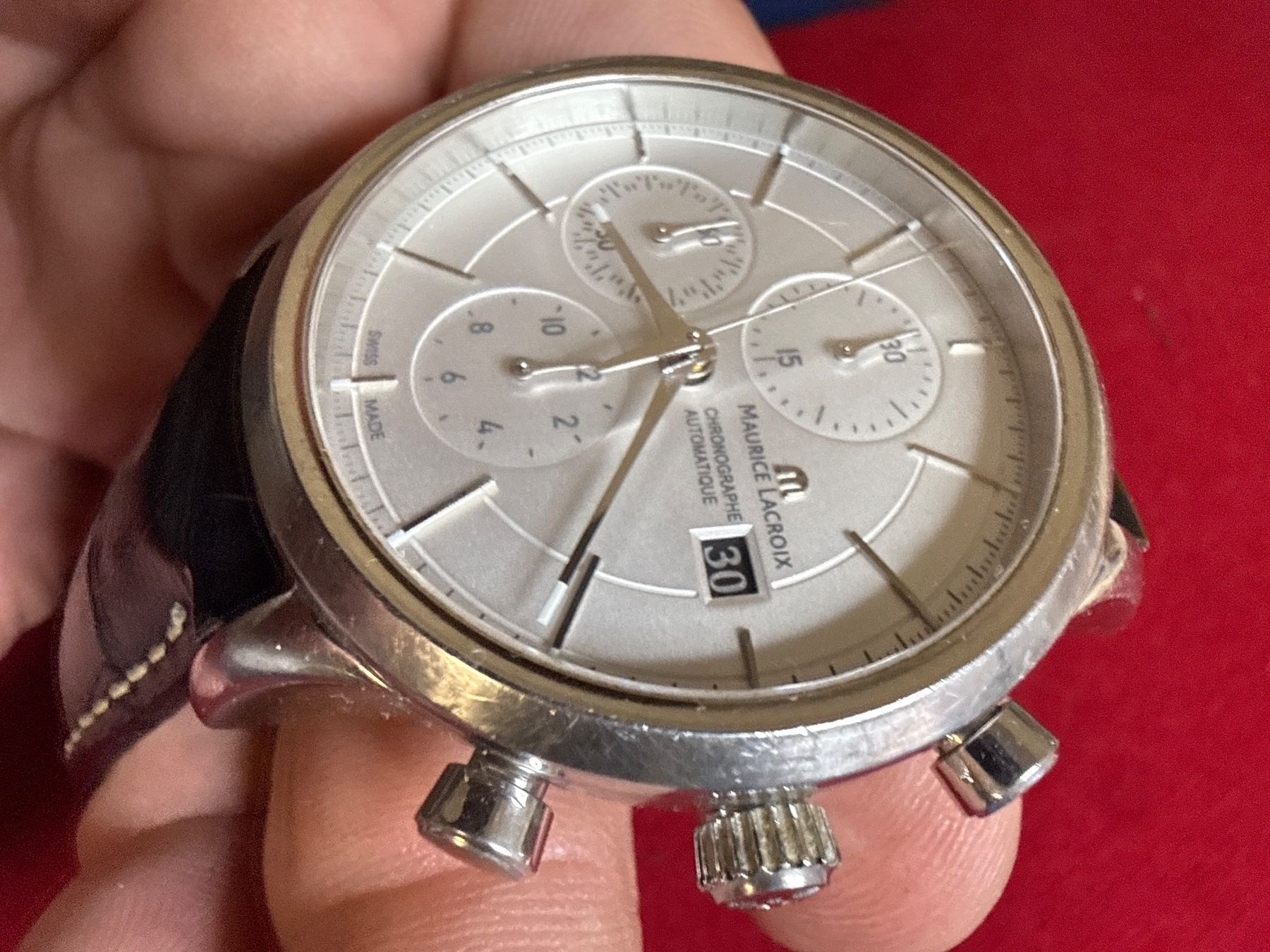 Maurice Lacroix Orologi: Maurice Lacroix Chronograph Automatic 41 mm – Difettoso da Pfeffingen venduto da Allhandelklgwatches 1