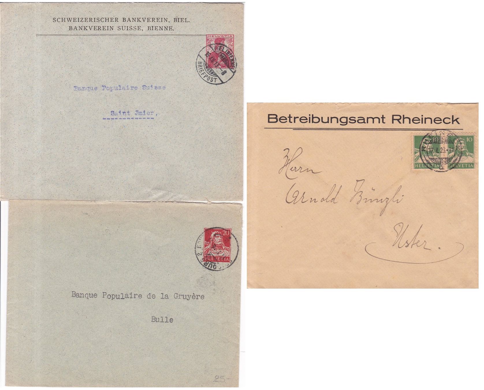 Alle Briefmarken: 30 Stk. Alte CH Briefe, Postkarten, Belege – Gebraucht aus Münchwilen AG von Nesar 6