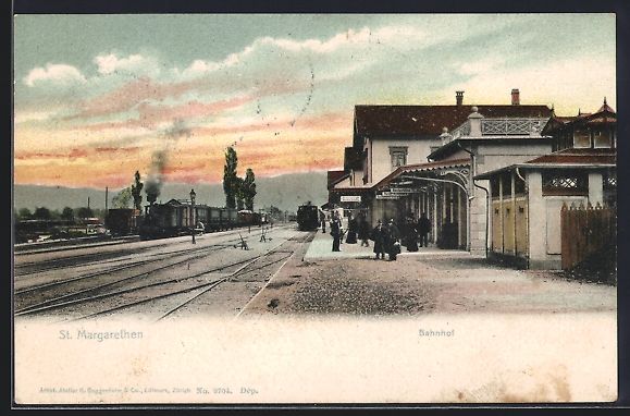 Ansichtskarten: St. Margrethen, Gleispartie im Bahnhof – Gebraucht aus Berlin von bartko-reher
