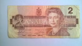 Billet banque Canada 2 Dollars série 1986 BE