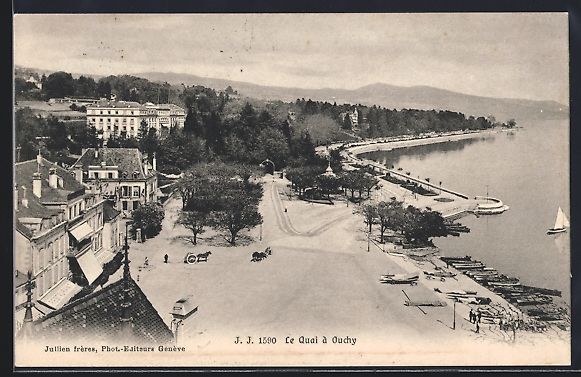 Ansichtskarten: AK Ouchy, Le Quai, 1908 – Gebraucht aus Berlin von bartko-reher