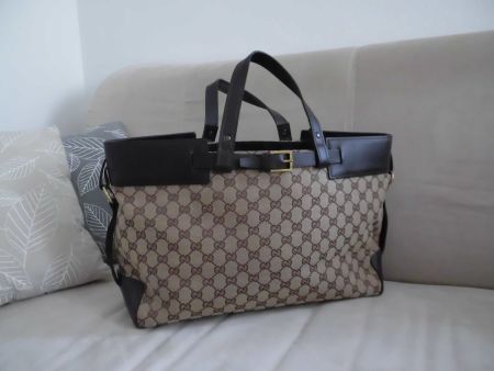 GUCCI GG×leather Tote Bag/Tasche!!