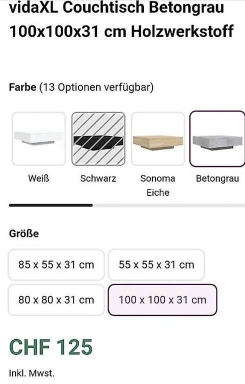 Tables: Couchtisch robust – Neuf avec emballage d'origine à Staufen par Leny07 2