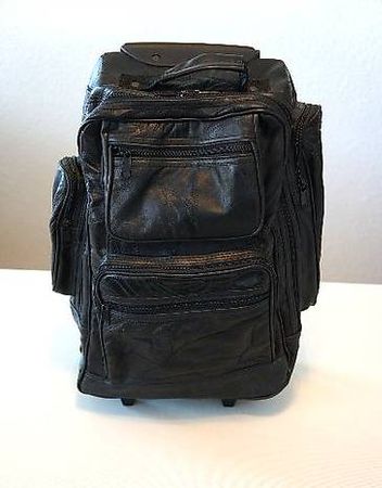 Vintage Business Rucksacktrolli aus Leder