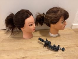 Frisierköpfe Set mit Halterung braun gebraucht