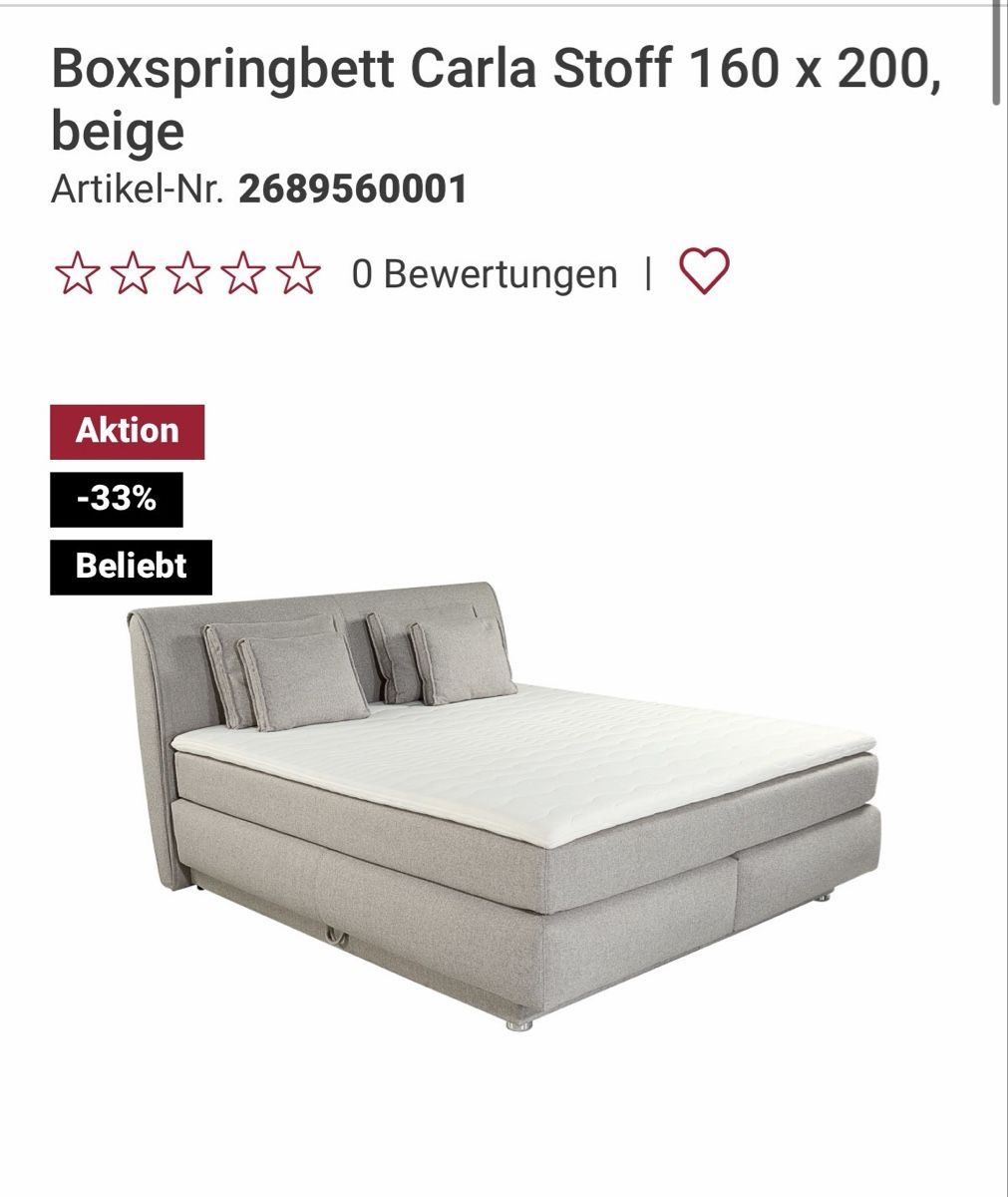 Betten: Boxspringbett 160x200cm – Gebraucht aus Ostermundigen von chiara_qu 4