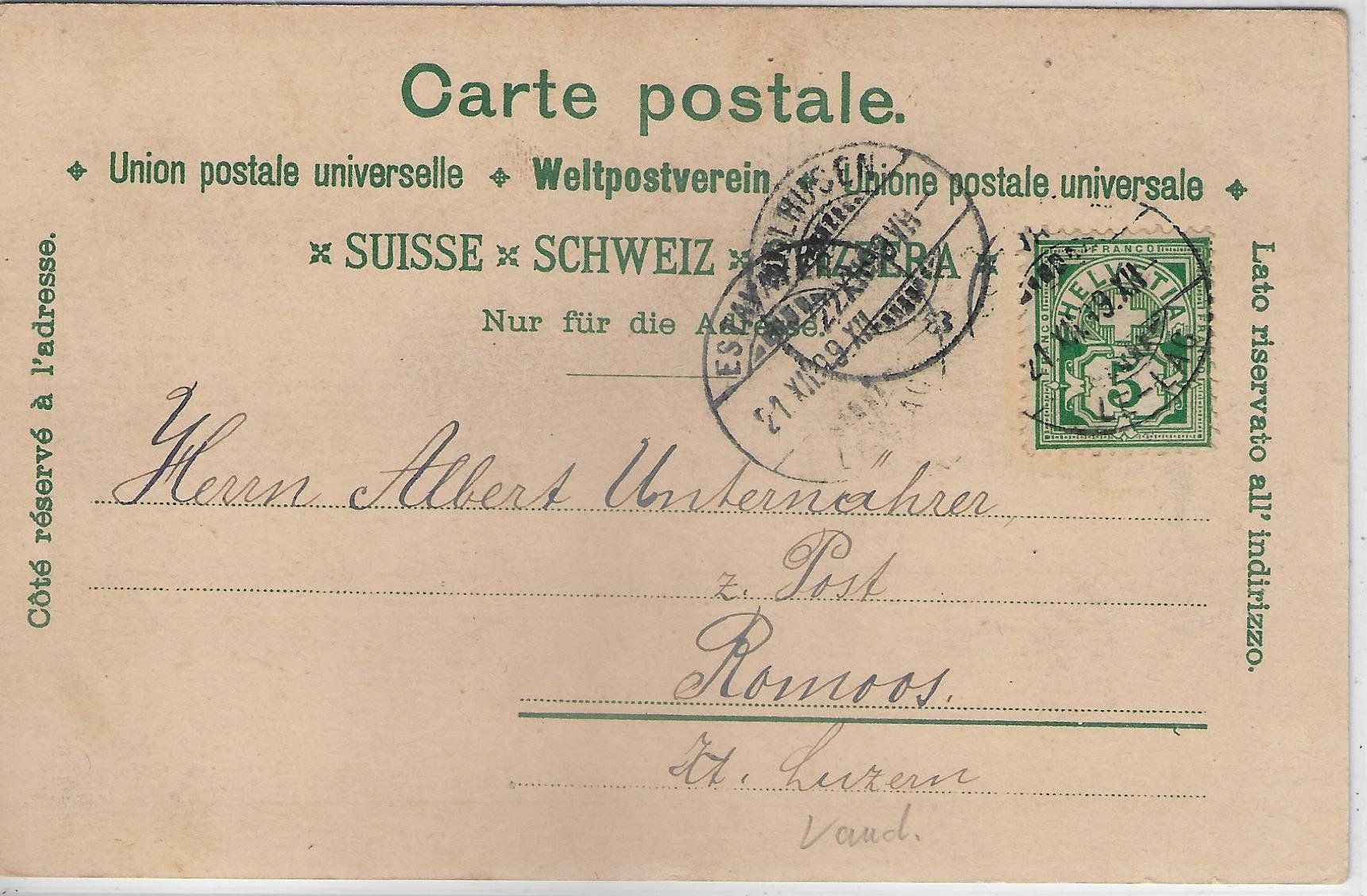 Ansichtskarten: Souvenir de Ste. Croix - Litho 1899 – Gebraucht aus Ettingen von Kartenplanet 1