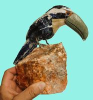 Wunderschöner Vogel aus Edelstein, ca. 20cm hoch