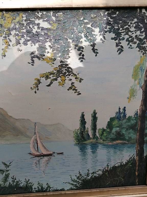 Dipinti: Peinture signée du lac Léman. – Usato da St. Maurice venduto da Benoit12 1