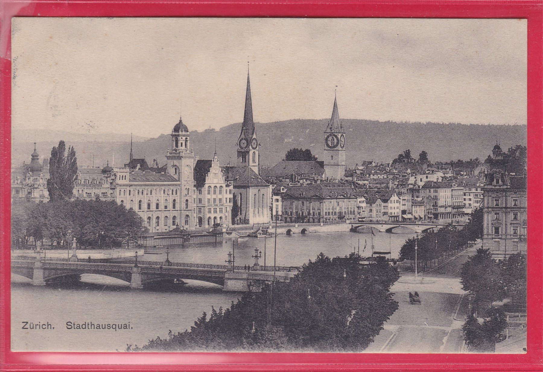 Cartoline postali: ZÜRICH, STADTHAUSQUAI, 23.5.1911 – Usato da Oberrieden venduto da Gebirgsstelze