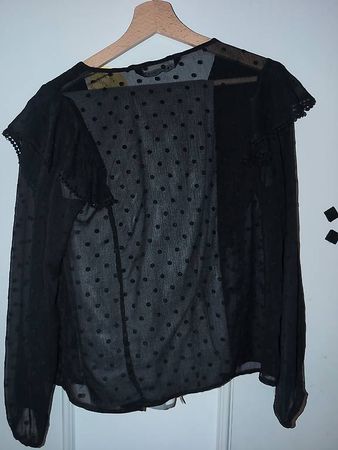Gepunktete Bluse inkl. Grauer Anzugs Hose beides Gr. S