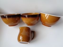 4 TEILE ORIGINAL RÖSSLER 3 BOL CHACHELI MÜESLISCHALE CREMIER
