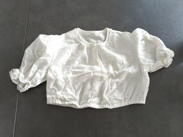 Dirndl Bluse, weiss, Vintage Stil, Grösse 128