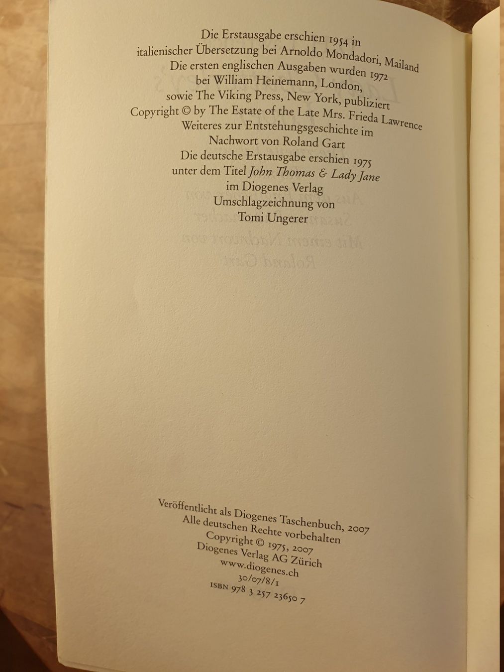 Libri: Lady Chatterleys Lover - D.H. Lawrence – Usato da Zürich venduto da loosebone 2